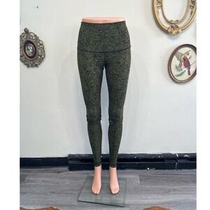 Lululemon Wunder Under High-Rise Tight 28" Rose Lace Dark Olive XS/S